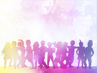 Happy children dancing together