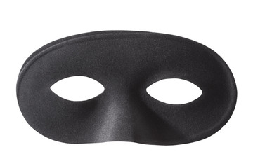 Carnival black mask isolated on white, clipping path