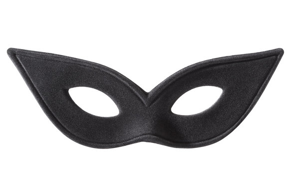 Carnival black cat mask on white, clipping path
