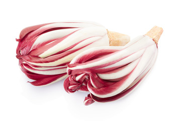 Radicchio, red Treviso chicory isolated on white, clipping path