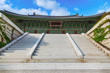 Traditional architecture old building palace in Korea
