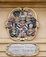 Coat of arms on the Arsenal historic center of Graz,, Austria