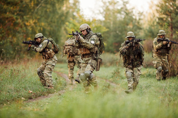 group of soldiers engaged in the exploration area