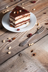 Piece of chocolate cake