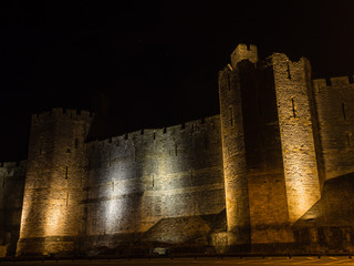 View on Caernarfon Castle at night
