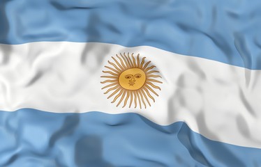 Argentina corrugated flag 3D illustration