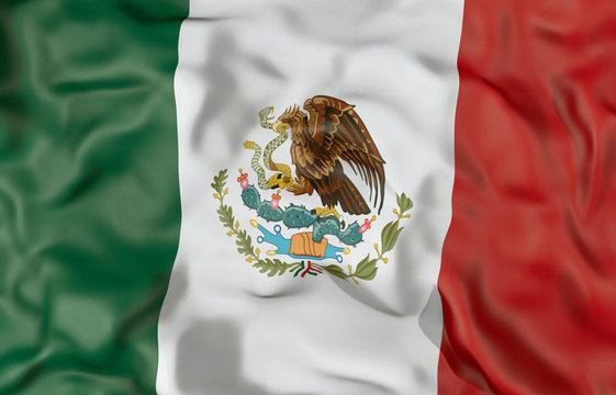 Mexico corrugated flag 3D illustration