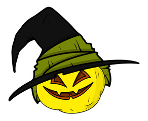 Haunted Jack-O'-Lantern - Halloween Vector Illustration