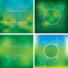 Set of organic natural frames backgrounds