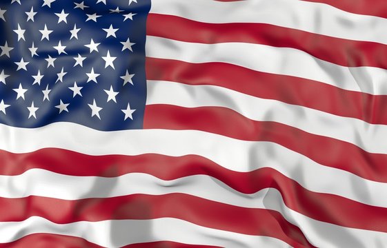 United States corrugated flag 3D illustration