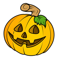 Cute Jack-o'-lantern - Halloween Vector Illustration