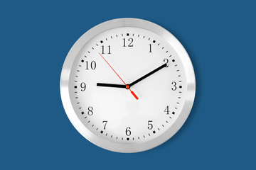 classic clock on blue background