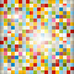 Retro Abstract Vector Background - Colorful Squares