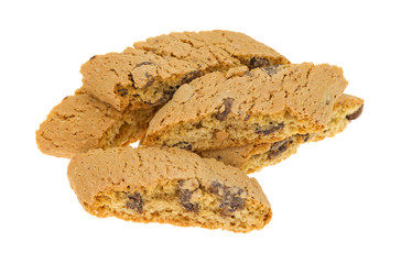 Several chocolate chip cantuccini biscuits