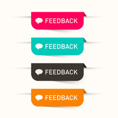 Feedback Vector Paper Labels - Stickers Set - Web Icons