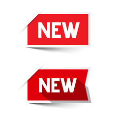 Obraz premium New Red Vector Paper Labels - Stickers Set