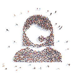 People in the shape of man.