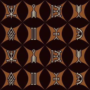 seamless background with nsibidi symbols