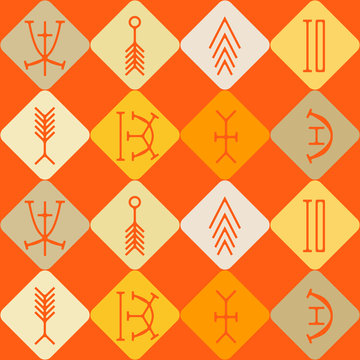 seamless background with nsibidi symbols