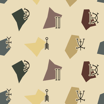 seamless background with nsibidi symbols