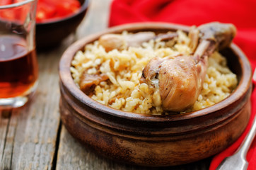 pilaf with dates, figs and chicken