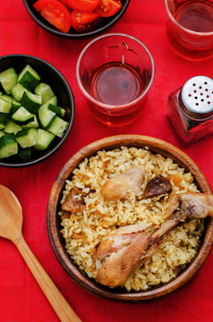 pilaf with dates, figs and chicken