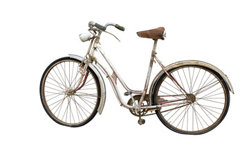 Fototapeta na wymiar Old bicycle isolated on white