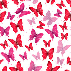 Colorful Butterflies Seamless Pattern. Vector Illustration