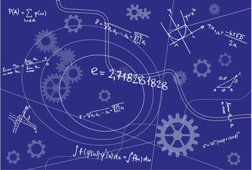 Mathematical Geometry Signs On Blue Background