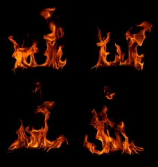 Crédence de cuisine en verre imprimé Flamme Collection de flammes de feu.