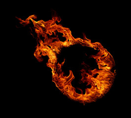 Ring of fire in black background