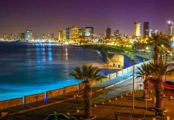 Selbstklebende Fototapeten Tel Aviv. Nachtansicht von Jaffa © SJ Travel Footage