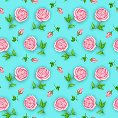 Naklejka premium Seamless wallpaper pattern with roses