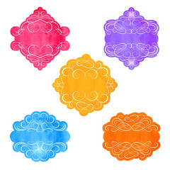 Vintage labels set, colorful frames, design elements