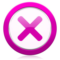Obraz premium cancel violet icon x sign