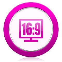 16 9 display violet icon