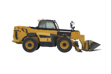 Yellow small bulldozer