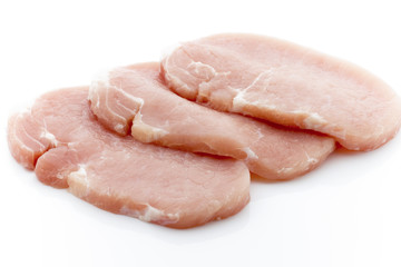 Pork chop on a white background.