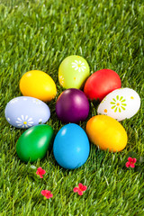 Fototapeta na wymiar Easter Eggs in circle shape