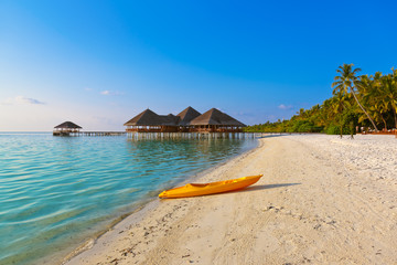 Boat on Maldives beach