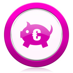 piggy bank violet icon