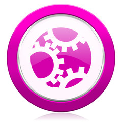gear violet icon settings sign