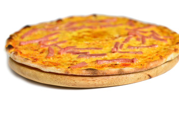 Pizza on the white