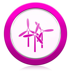 windmill violet icon renewable energy sign