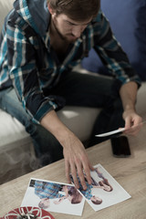 Looking at photos