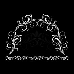 Illustration of white floral vintage background