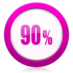 90 percent violet icon sale sign