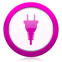 plug violet icon electric plug sign