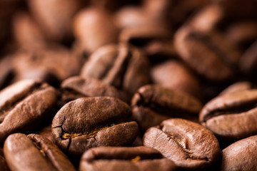 Closeup of coffee beans