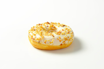 Glazed donut with nuts